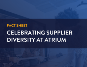 fact sheet celebrating supplier diversity at atrium