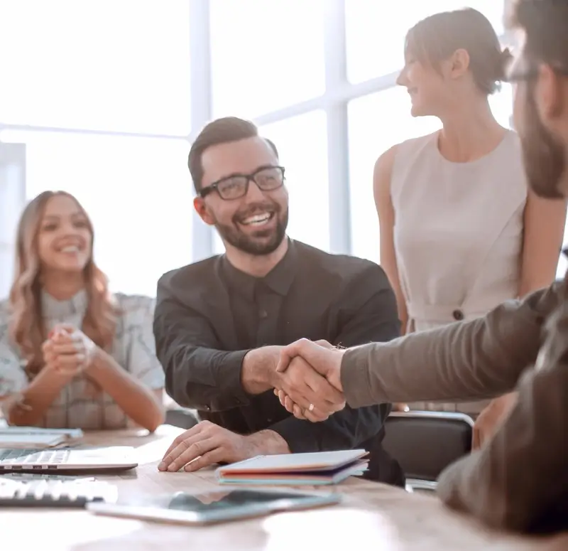 professionals networking and shaking hands